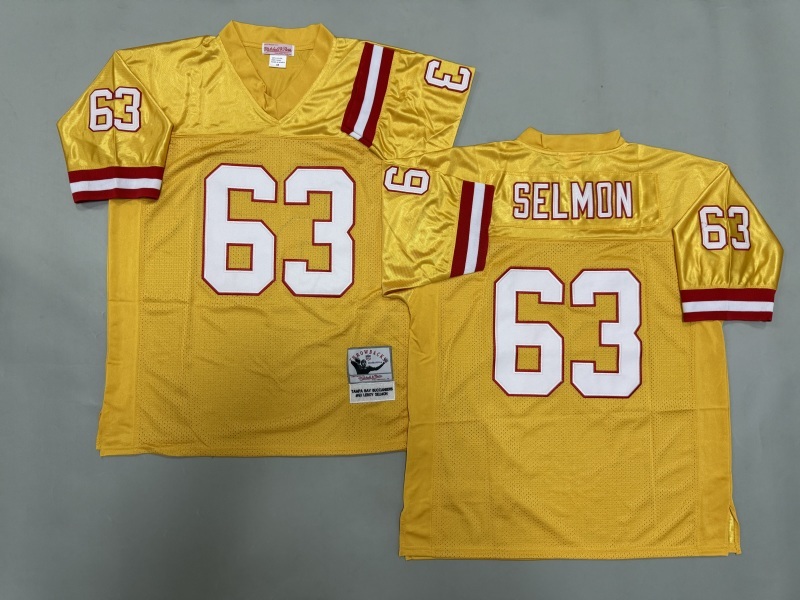 Men 2025 Tampa Bay Buccaneers #63 Selmon yellow Throwback Limited NFL Jersey style 001->tampa bay buccaneers->NFL Jersey